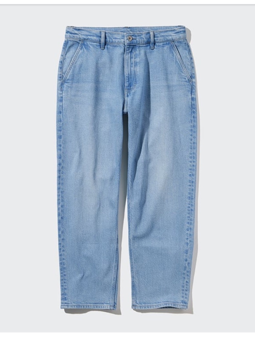 UNIQLO Relaxed Ankle Blue Jeans Wide Fit Tapered Leg Men’s Jeans Size XL 36